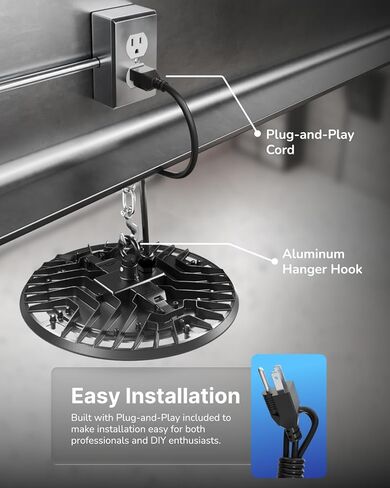 Sunco 6 حزمة UFO LED High Bay Light، 150W، 19500 لومن، 6000k مصابيح المتاجر التجارية فائقة السطوع للمستودع، المصنع، ورشة العمل، المرآب والحظيرة، جبل السقف، التوصيل والتشغيل، 120 فولت، UL in Kuwait