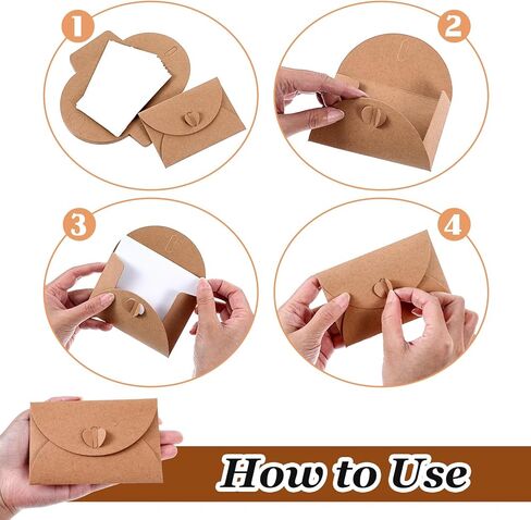 Piriuuo 25 Pcs Mini Envelopes with Blank Card, Gift Card Envelope with Heart Clasp Cute Tiny Envelope for Business Cards Greeting Cards Birthday Wedding Party Invitations in Saudi Arabia