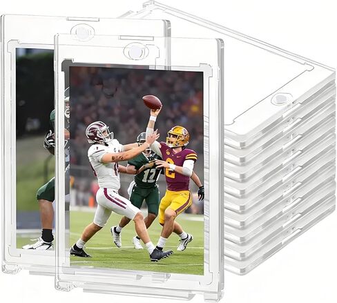 18 Count Card Sleeves Hard Plastic, 100PT Magnetic Card Holders for Trading Cards Baseball Card Protector, Rigid Card Case for Collectible Game Cards, Standard Size Trading Sports Football Cards in Saudi Arabia