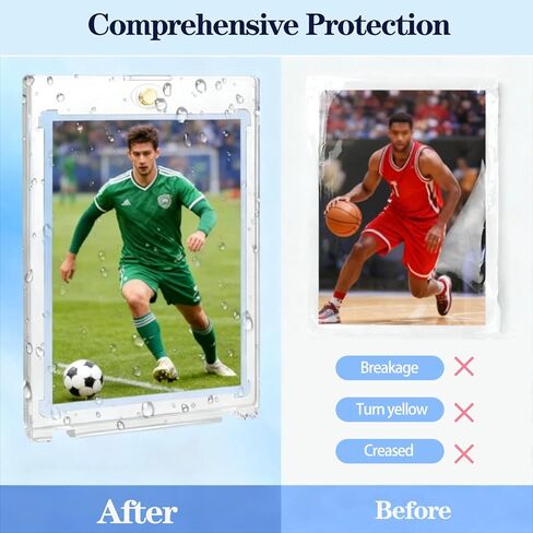 18 Count Card Sleeves Hard Plastic, 100PT Magnetic Card Holders for Trading Cards Baseball Card Protector, Rigid Card Case for Collectible Game Cards, Standard Size Trading Sports Football Cards in Saudi Arabia