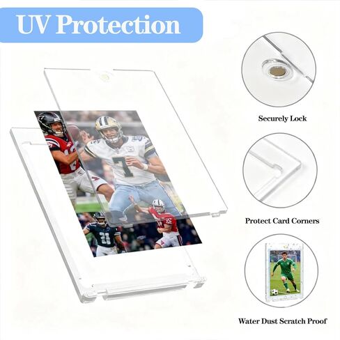18 Count Card Sleeves Hard Plastic, 100PT Magnetic Card Holders for Trading Cards Baseball Card Protector, Rigid Card Case for Collectible Game Cards, Standard Size Trading Sports Football Cards in Saudi Arabia