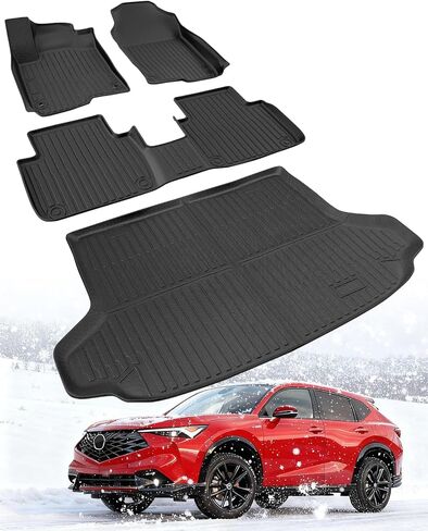 الحصير TAPTES 2026 لسيارة Honda Acura ADX 2025 & HR-V 2025 2024 2023 | مجموعة كاملة لجميع الأحوال الجوية لشحن البضائع في صندوق السيارة | 4 قطعة سجاد مطاطي داخلي ملحقات HRV 2023-2026 in Kuwait