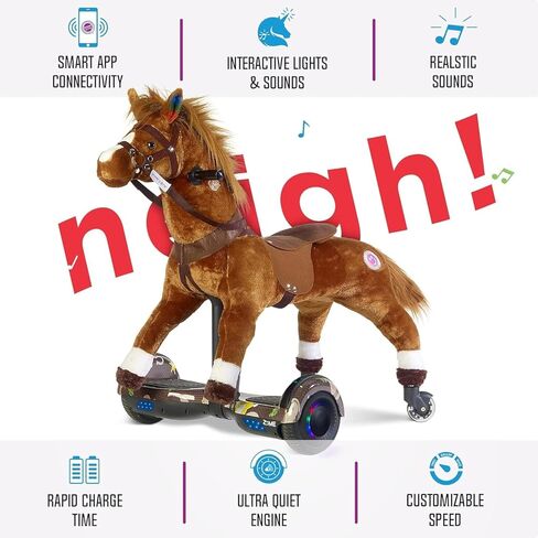 Power Pony Hoverboard Powered Riding Unicorn (Grace-Pink) | Soft Plush Wheeled Ride-On Toy for Kids Age 4+ in Saudi Arabia
