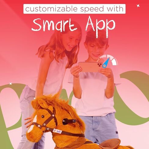 Power Pony Hoverboard Powered Riding Unicorn (Grace-Pink) | Soft Plush Wheeled Ride-On Toy for Kids Age 4+ in Saudi Arabia