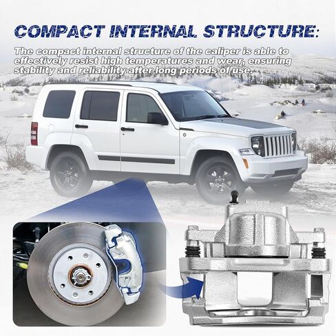 Front Left & Right Brake Caliper Compatible with Chrysler Town & Country/Dodge Grand Caravan Nitro/Jeep Liberty Wrangler/Ram C/V/Volkswagen Routan # 68003697AA, 68003699AA, 7B0615123, 18-B5044 in Kuwait