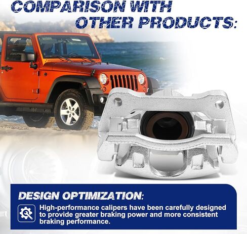 Front Left & Right Brake Caliper Compatible with Chrysler Town & Country/Dodge Grand Caravan Nitro/Jeep Liberty Wrangler/Ram C/V/Volkswagen Routan # 68003697AA, 68003699AA, 7B0615123, 18-B5044 in Kuwait