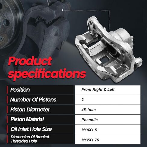 Front Brake Calipers Set Compatible with 2003-2004 Ford Mustang Disc Brake Caliper Assembly w/Brackets Replacement 18-B4839 18-B4838 Front Calipers in Kuwait