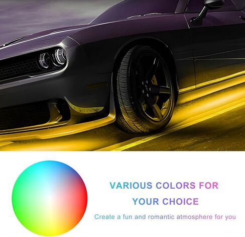 6PCS 15 LED Strip Underbody Light, 1Ft 12V Flexible Car LED Underglow Accent Light w/ 6 Inch Wire, Waterproof Under Body Lamp Strip Cuttable Decor for Cars Trucks Motorcycles (Yellow) in Saudi Arabia