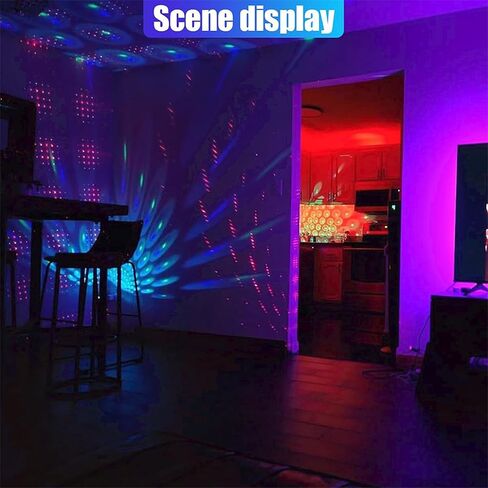Car LED Music Rhythm Projector Lamp USB Powered Ambient Star Ceiling Light for Car Interior Date Nights Road Trips Parties, Black in Kuwait