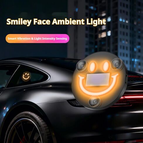 2 PCS Solar Powered Car LED Ambient Light, Cute Neon Smiley Lights for Car Interior with 5 Modes, Wireless Auto Atmosphere Lamp for Back Window Decoration & Romantic Gifts (2) in Saudi Arabia