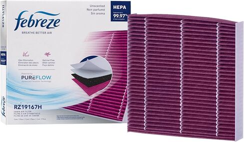Febreze Odor Control HEPA Cabin Air Filter by PUREFLOW RZ19167H Fits 2003-2017 Honda Accord 2.4L; 2007-2016 CR-V 2.4L; 2006-2015 Civic 1.8L; 2009-2022 Pilot 3.5L; 2005-2017 Odyssey 3.5L in Kuwait