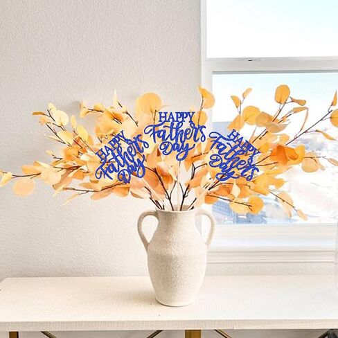 12 Pack Happy Father's Day Party Decorations Happy Father's Day Centerpieces for Tables Best Dad Ever Dad Birthday Picks for Happy Father's Day Party Table Decorations Blue in Kuwait