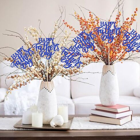 12 Pack Happy Father's Day Party Decorations Happy Father's Day Centerpieces for Tables Best Dad Ever Dad Birthday Picks for Happy Father's Day Party Table Decorations Blue in Kuwait