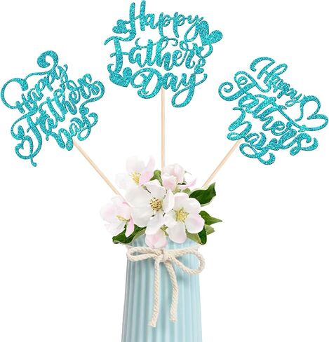 12 Pack Happy Father's Day Party Decorations Happy Father's Day Centerpieces for Tables Best Dad Ever Dad Birthday Picks for Happy Father's Day Party Table Decorations Blue in Kuwait