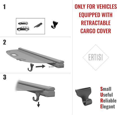 Car Trunk Hooks for Purses and Bags with Innovative Mount to Cargo Cover — The Best Way to Organize Storage in Your SUV — Alternative to Headrest Hooks, 2 Pack in Saudi Arabia