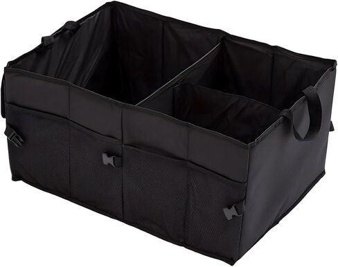 ZIMISI Car Trunk Organizer, Waterproof 600D Oxford Cloth Backseat Car Organizer, Large-capacity Collapsible Multi Compartment Automotive Consoles & Organizers, Travel Accessories for Most Cars (Black) in Kuwait