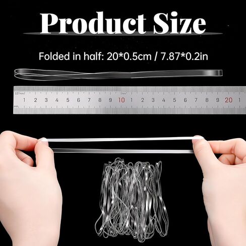 50Pcs Large Clear Rubber Bands, 200x5mm/7.87x0.2in (Folded Perimeter x Width) Big Rubber Bands, Heavy Duty TPU Elastic Band for Garbage Can, Office Supplies, Crafts, Balloon Arch, File Folders in Kuwait