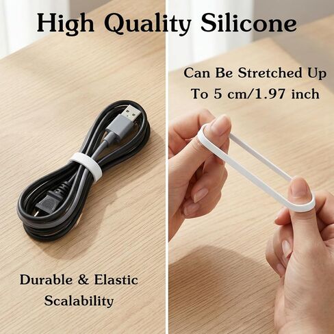 200 Pcs Small Elastic Silicone Rubber Bands 0.6 Inch Mini Silicone Cable Ties For Crafts Strong Rubberbands Heavy Duty Non-Slip Elasticity Coil Ring For Wire Cord Cable School Home Office Organization in Kuwait