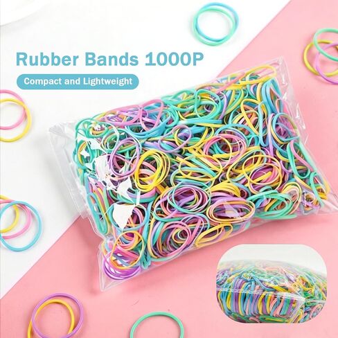1000PCS Multicolor Rubber Bands,Rubber Bands Office Supplies Assorted Size,Small Size Rubberbands for School Home Supplies (Red,Yellow, Blue,Green,Pink,Purple) in Kuwait