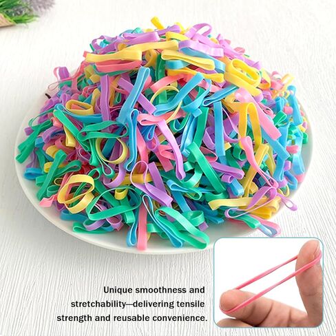 1000PCS Multicolor Rubber Bands,Rubber Bands Office Supplies Assorted Size,Small Size Rubberbands for School Home Supplies (Red,Yellow, Blue,Green,Pink,Purple) in Kuwait