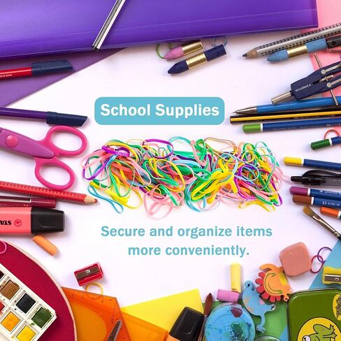 1000PCS Multicolor Rubber Bands,Rubber Bands Office Supplies Assorted Size,Small Size Rubberbands for School Home Supplies (Red,Yellow, Blue,Green,Pink,Purple) in Kuwait