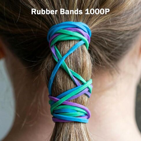 1000PCS Multicolor Rubber Bands,Rubber Bands Office Supplies Assorted Size,Small Size Rubberbands for School Home Supplies (Red,Yellow, Blue,Green,Pink,Purple) in Kuwait