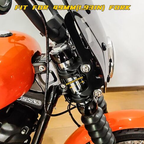 4 قطعة 49 مللي متر مشابك الزجاج الأمامي القابلة للفصل باللون الأسود لـ Softail Street Bob 2006-later Dyna in Kuwait
