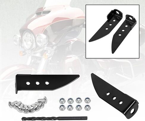 Black Batwing Upper Fairing Support Bracket Repair Kit For Harley Electra Street Glide FLH FLHX FLHTC Batwing Fairing Models 1996-2013 in Kuwait