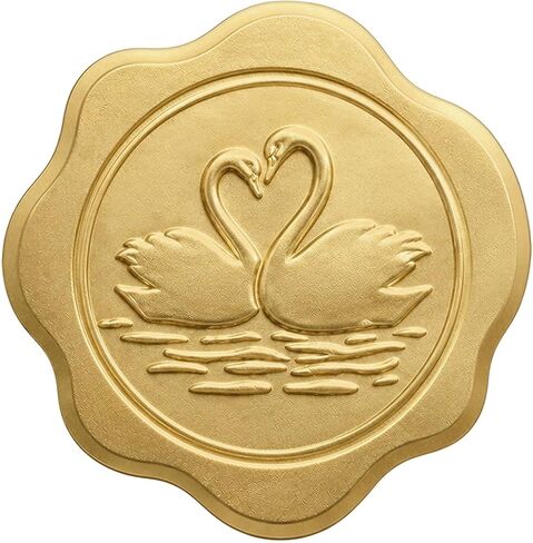 100PCS Swan Seal Stickers for Wedding Invitations, Matte Gold Embossed Envelope Seal Labels, Romantic Gift Packaging & Dessert Box Stickers for Valentine’s Day, Bridal Shower, Anniversary, 1.6 Inch in Saudi Arabia
