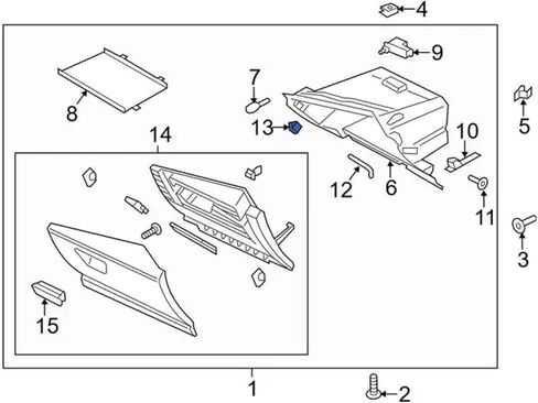 Ford Glove Box Striker Plate Latch Black Right for Escape C-Max 2013-2018 CJ5Z-9906064-AB in Kuwait