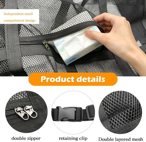 Car Ceiling Cargo Net, 35.4x25.6 Inch Large Overhead Storage Mesh Organizer with 1 Pockets, Double Layer Roof Bag for SUV Van, Camping Overlanding Gear, Adjustable Road Trip Essentials in Kuwait