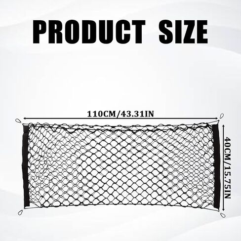 Car Cargo Nets Trunk Organizer, Adjustable Elastic Storage Mesh Double Layer with Hooks, Rear Cargo Net Accessories for Cars Trucks SUVs, Stretchable Heavy Duty Vehicle Organizer 39.4 x 15.7 Inch in Kuwait