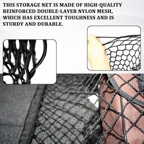 Car Cargo Nets Trunk Organizer, Adjustable Elastic Storage Mesh Double Layer with Hooks, Rear Cargo Net Accessories for Cars Trucks SUVs, Stretchable Heavy Duty Vehicle Organizer 39.4 x 15.7 Inch in Kuwait