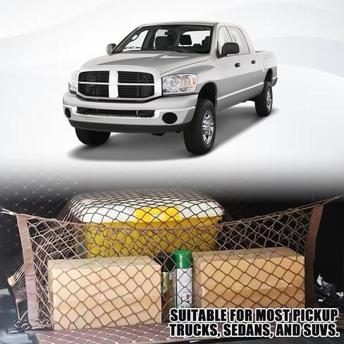 Car Cargo Nets Trunk Organizer, Adjustable Elastic Storage Mesh Double Layer with Hooks, Rear Cargo Net Accessories for Cars Trucks SUVs, Stretchable Heavy Duty Vehicle Organizer 39.4 x 15.7 Inch in Kuwait