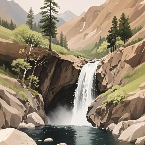 RGBMIX Nature Scenes Watercolor Paper Pad Cotton 140lb/300gsm 12 Sheets Watercolor Coloring Book 9x12'' Pre-Printed Line Art of Aurora, Waterfall, Forest, Glacier for Watercolor, Acrylic, Pencil in Saudi Arabia