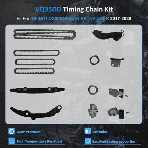 VQ35DD 3.5L Timing Chain Kit Fit for Nissan Pathfinder for Infiniti QX60 3.5L V6 2017-2020. Replace#130706KA0A 130706KA1B 130706KA1C 130216KA0A in Saudi Arabia