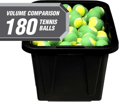 12 Gallon Small Storage Bin with Snap Lid, Black and Red, Heavy Duty Plastic Storage Container in Saudi Arabia