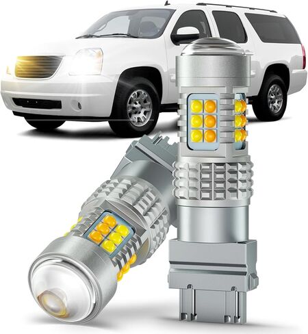 LED Turn Signal Bulbs for 2007-2013 Chevrolet Silverado 1500 2500 3500, Dual Color White/Amber Switchback DRL Parking Lights, 2PCS in Saudi Arabia
