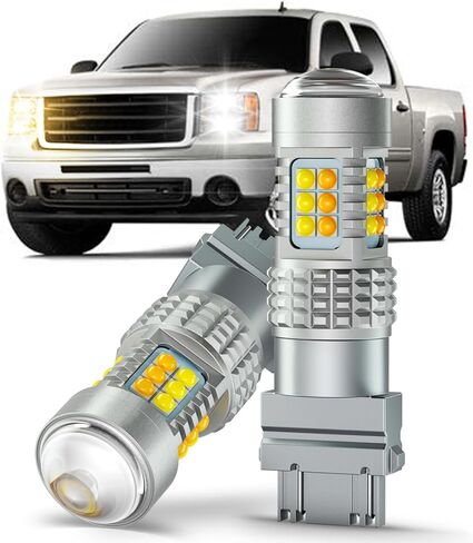 LED Turn Signal Bulbs for 2007-2013 Chevrolet Silverado 1500 2500 3500, Dual Color White/Amber Switchback DRL Parking Lights, 2PCS in Saudi Arabia
