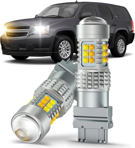 LED Turn Signal Bulbs for 2007-2013 Chevrolet Silverado 1500 2500 3500, Dual Color White/Amber Switchback DRL Parking Lights, 2PCS in Saudi Arabia