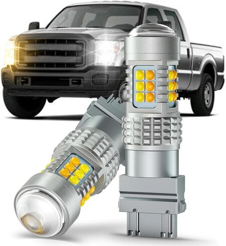 LED Turn Signal Bulbs for 2007-2013 Chevrolet Silverado 1500 2500 3500, Dual Color White/Amber Switchback DRL Parking Lights, 2PCS in Saudi Arabia