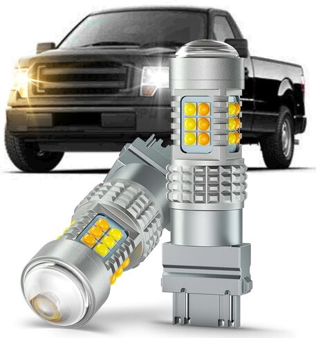 LED Turn Signal Bulbs for 2007-2013 Chevrolet Silverado 1500 2500 3500, Dual Color White/Amber Switchback DRL Parking Lights, 2PCS in Saudi Arabia