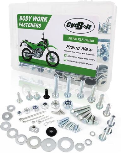 120 PCS Body Work Bolt Kit Fit for KLX650 KMX125 KLX250 KLX250S KLX110 KLX300 KLX140L KLX450R KLX230 KLX125 KLX400R KMX 200 KLX150 KLX140RL KLX300R Body Screw Bolts Fasteners Screws Set in Kuwait