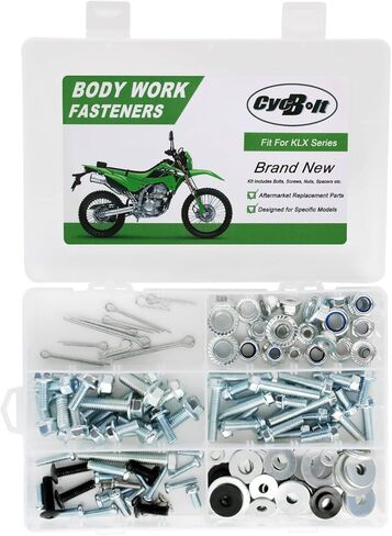 120 PCS Body Work Bolt Kit Fit for KLX650 KMX125 KLX250 KLX250S KLX110 KLX300 KLX140L KLX450R KLX230 KLX125 KLX400R KMX 200 KLX150 KLX140RL KLX300R Body Screw Bolts Fasteners Screws Set in Kuwait
