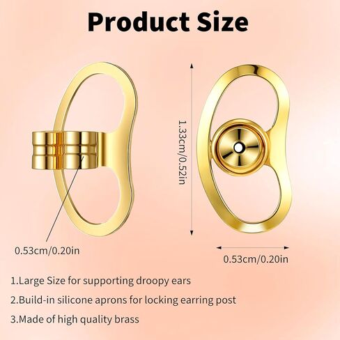 16 Pcs Earring Back for Droopy Ears, Locking Earrings Backs Replacements, Tight Earring Lifter Backers for Heavy Earrings, Adjustable Heavy Lifters Backs in Kuwait