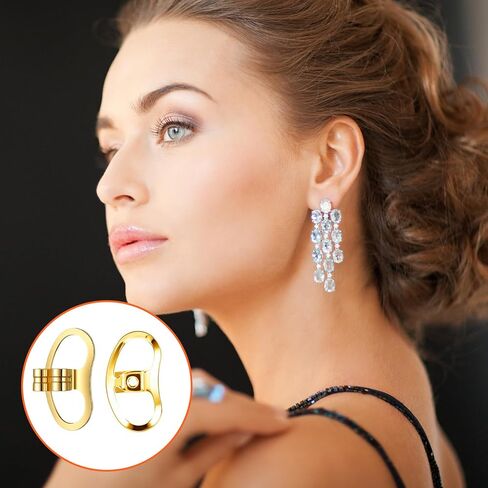 16 Pcs Earring Back for Droopy Ears, Locking Earrings Backs Replacements, Tight Earring Lifter Backers for Heavy Earrings, Adjustable Heavy Lifters Backs in Kuwait
