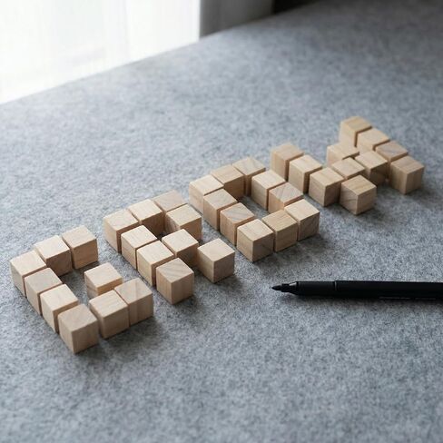 60 Pcs Unfinished Wood Blocks for Crafts, 0.5inch/1.25cm Mini Natural Pine Wood Cubes, Blank Square Wooden Blocks for DIY Dice STEM Building Stacking Decorating in Kuwait