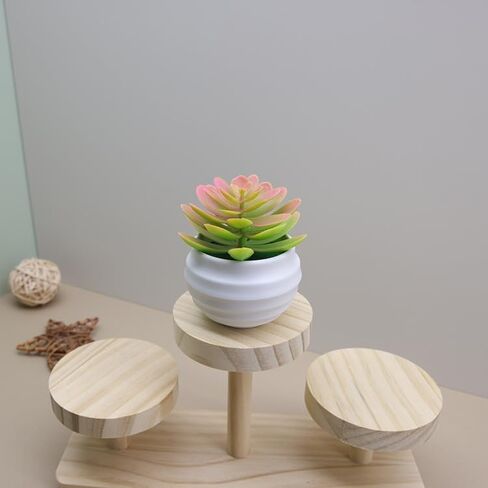 Mini Artificial Succulents Plants Bonsai Faux Succulent Plant Potted Tabletop Greenery Ornaments Home Decoration 5.5 * 8.5cm(Deep Green) in Saudi Arabia