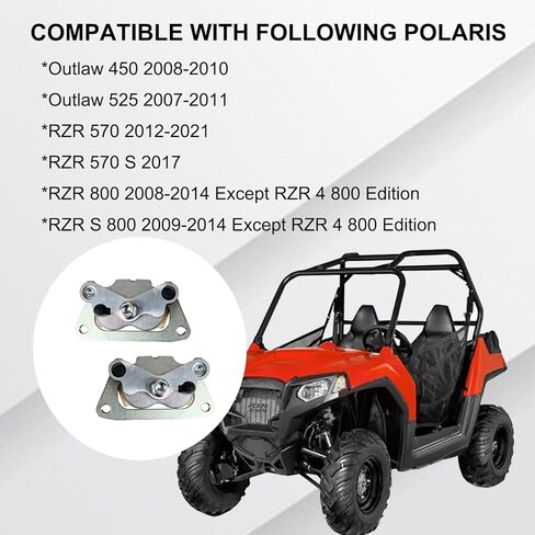 Front Left & Right Brake Calipers Set with Pads Compatible with Polaris Outlaw 450 525 RZR 570 570S RZR 800 800S Part # 1911529 1911530 in Kuwait