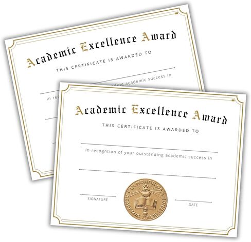 شهادة جائزة التميز الأكاديمي 30pk 8.5x11 "GPA يكرم الاعتراف بالتخرج الإنجاز طالب متفوق نهاية العام في المدرسة الثانوية المتوسطة in Kuwait